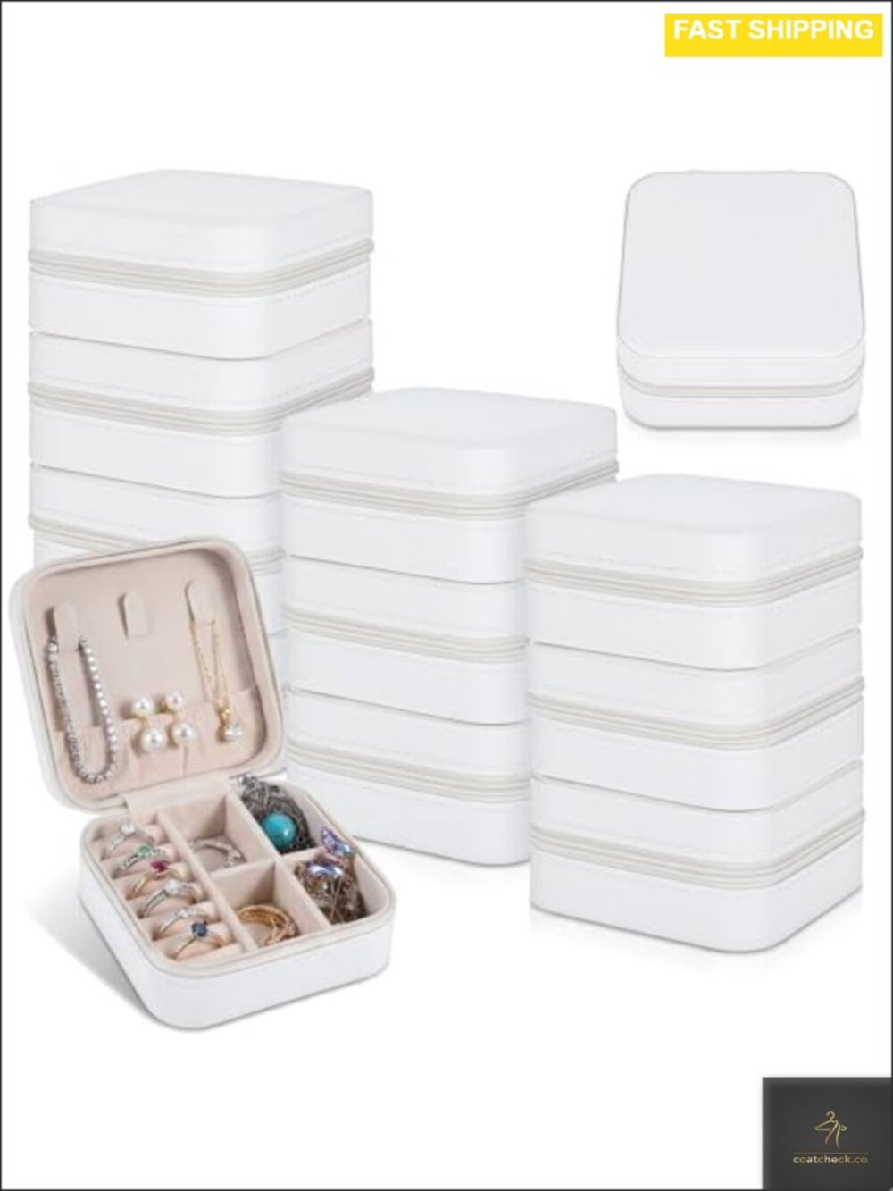 16 Pcs Mini Travel Jewelry Case PU Leather Organizer Small Earring Storage